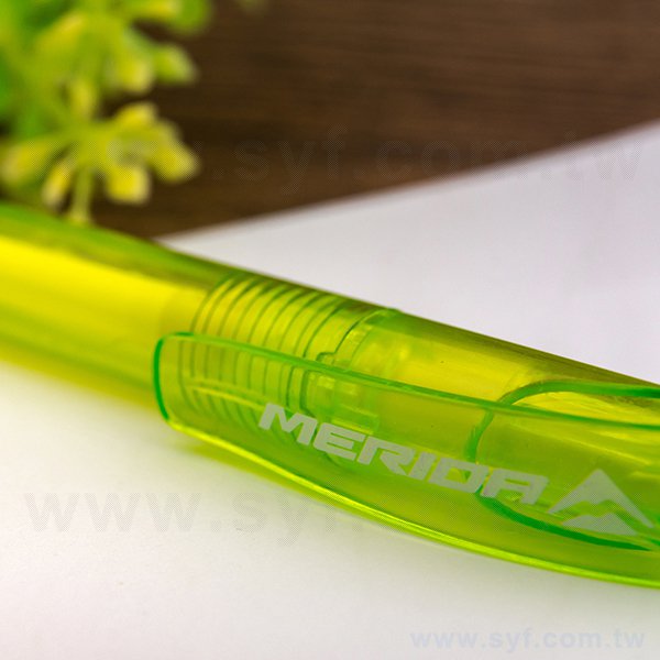 廣告筆-螢光綠色防滑筆管禮品-單色原子筆-採購訂製贈品筆-8555-4